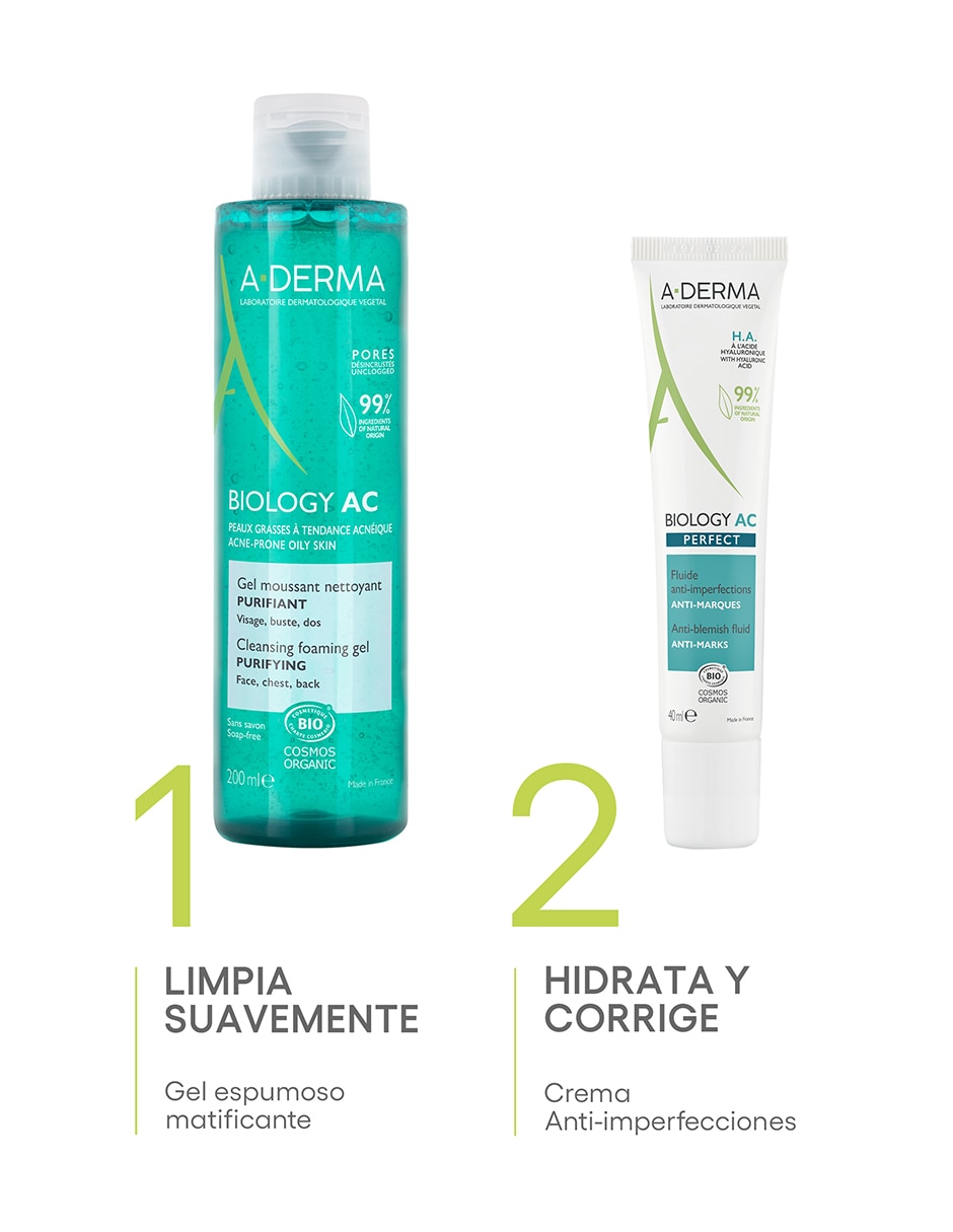Crema para rostro y cuerpo recomendada para acné día y noche Biology para piel grasa 6