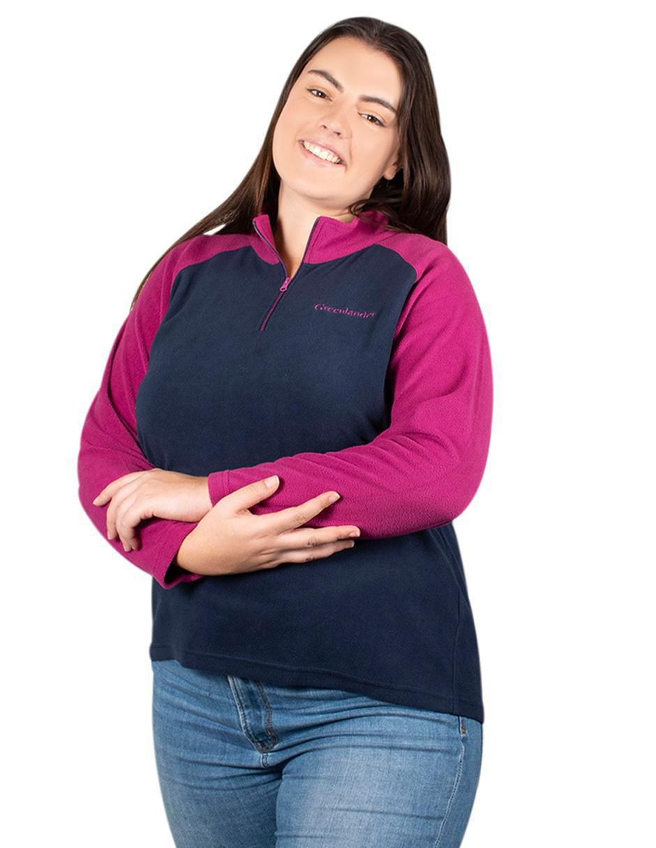 Sudadera con cuello a contraste para mujer 3