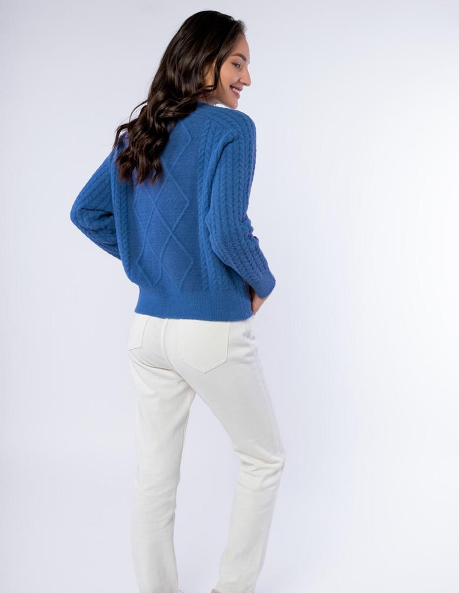 Suéter cuello redondo para mujer 7