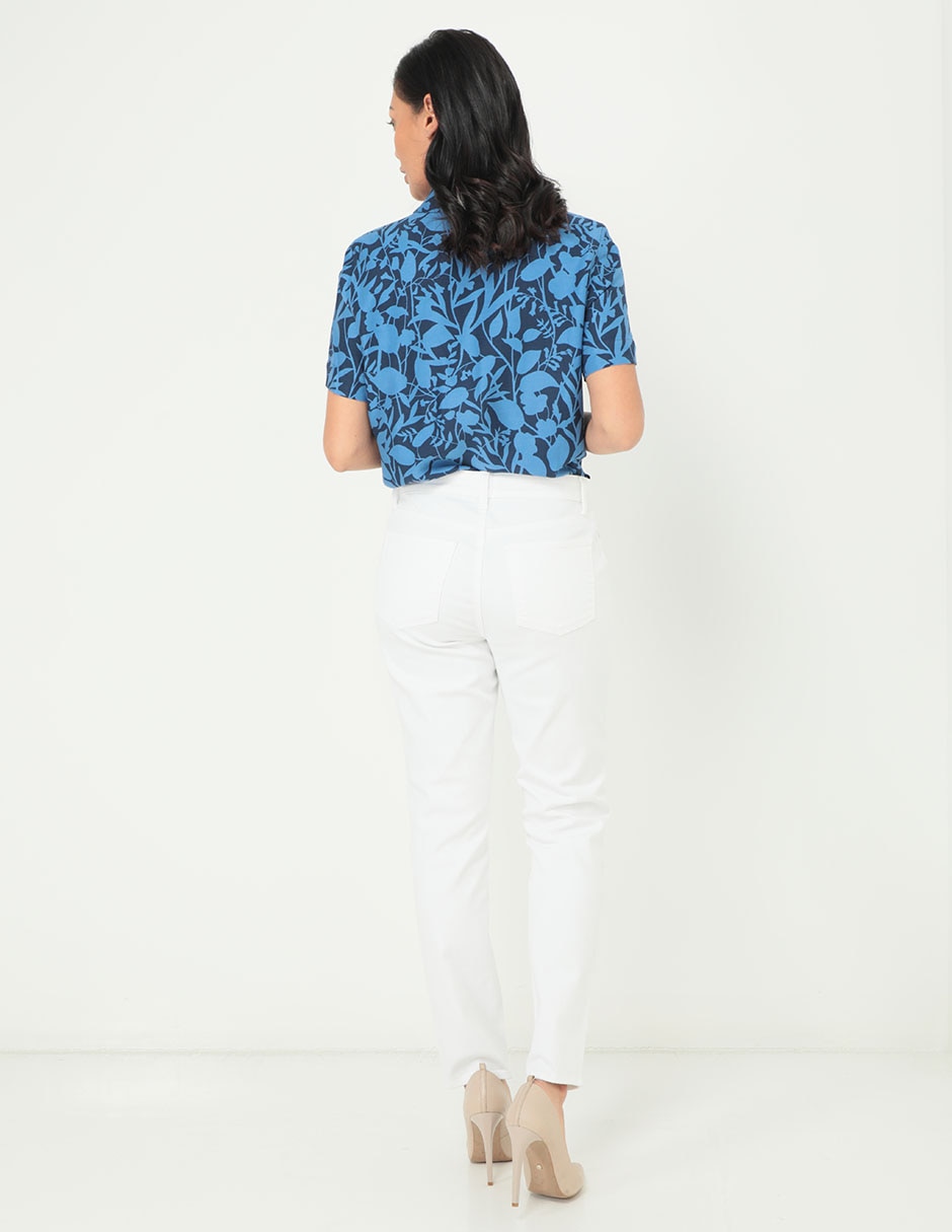 Jeans slim corte cintura para mujer 2