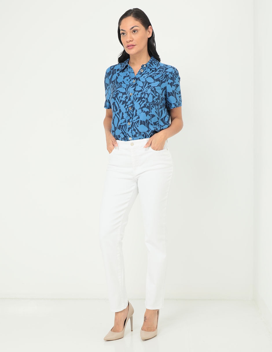 Jeans slim corte cintura para mujer 3