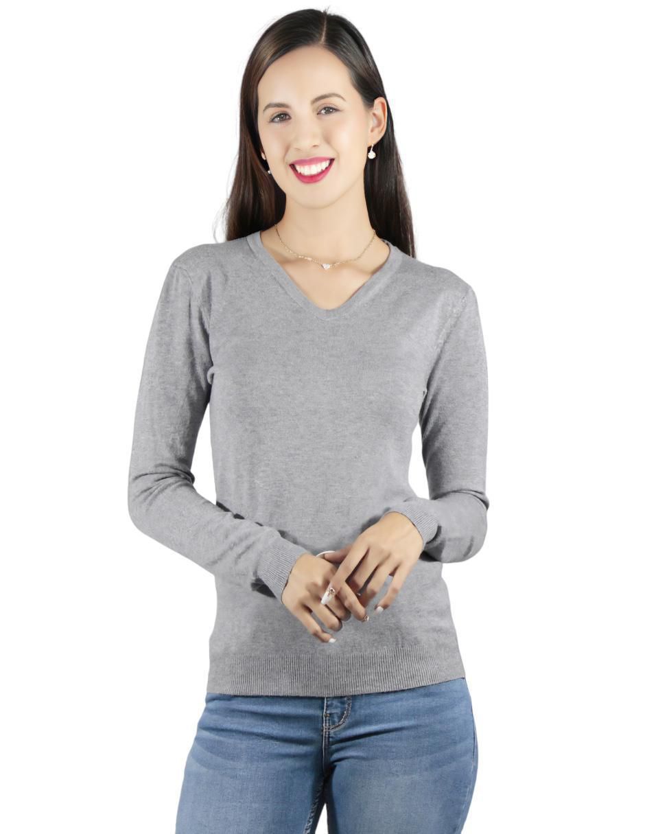Suéter cuello v para mujer 1
