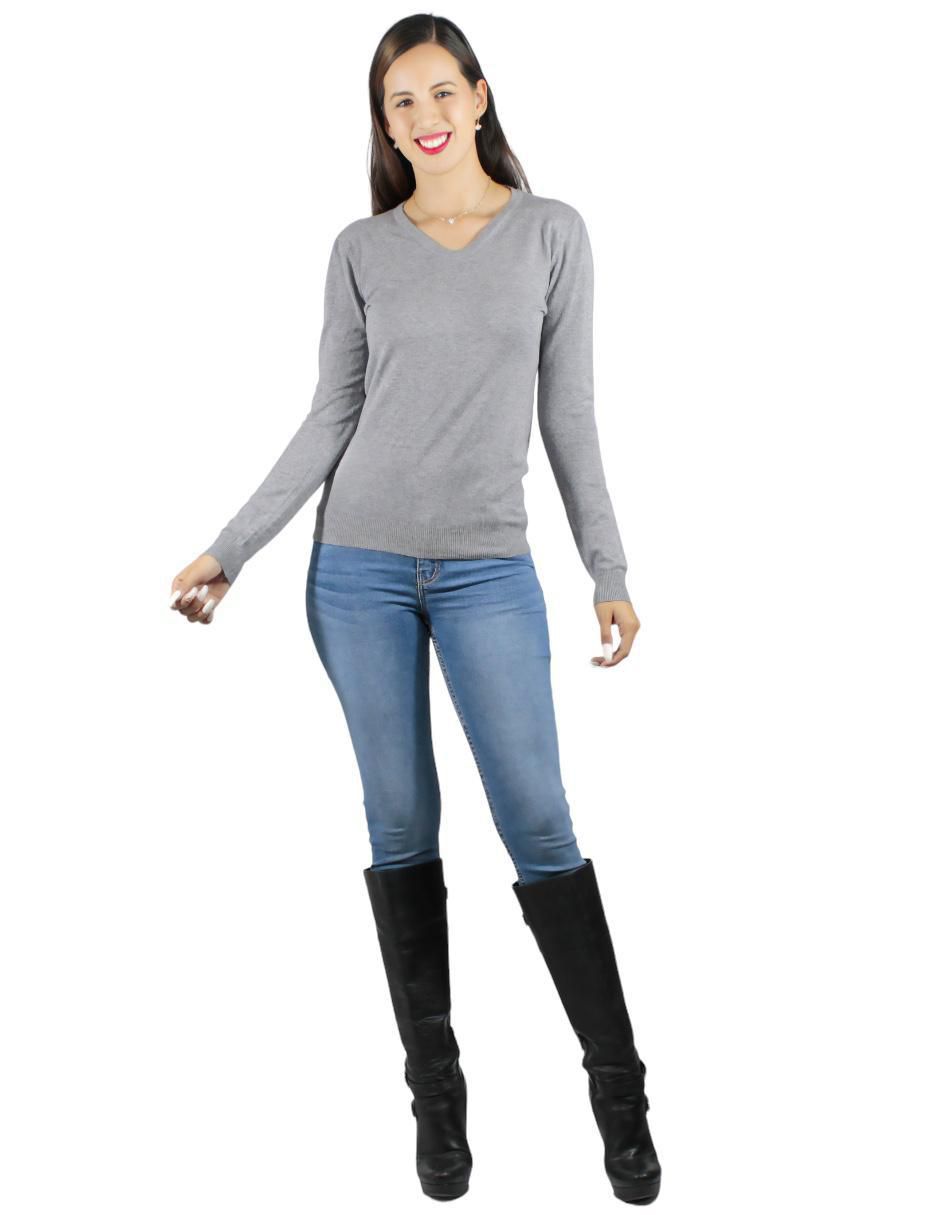 Suéter cuello v para mujer 5