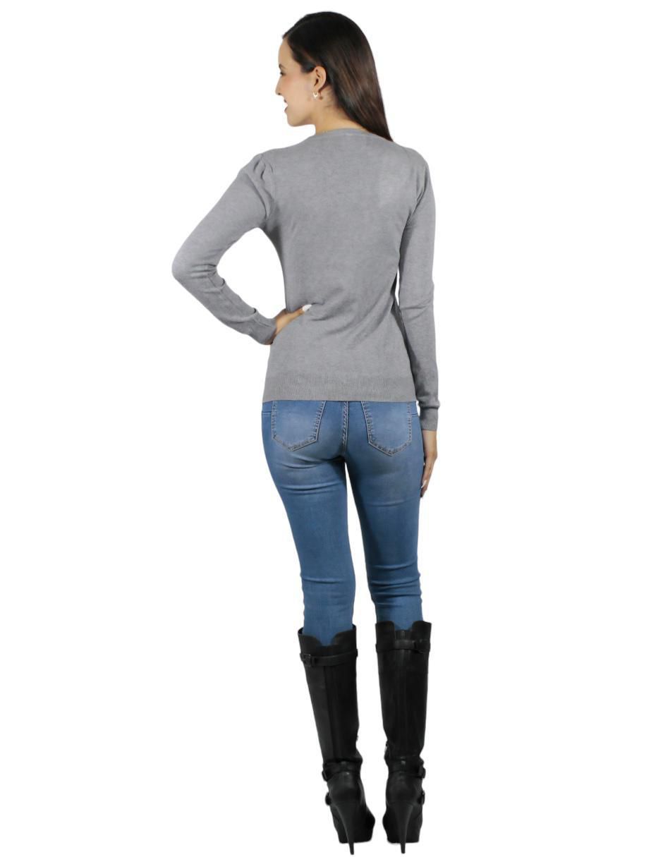 Suéter cuello v para mujer 4