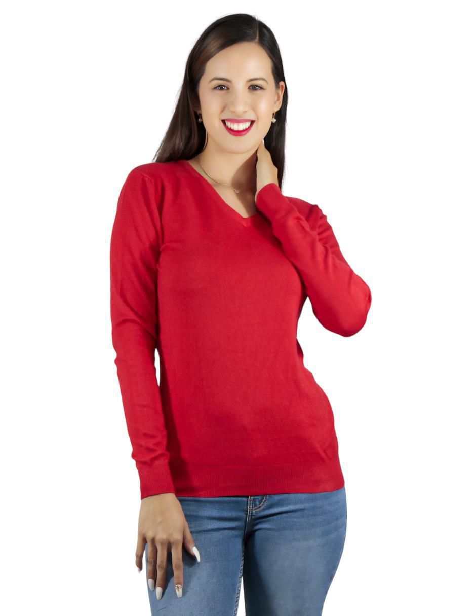 Suéter cuello v para mujer 1
