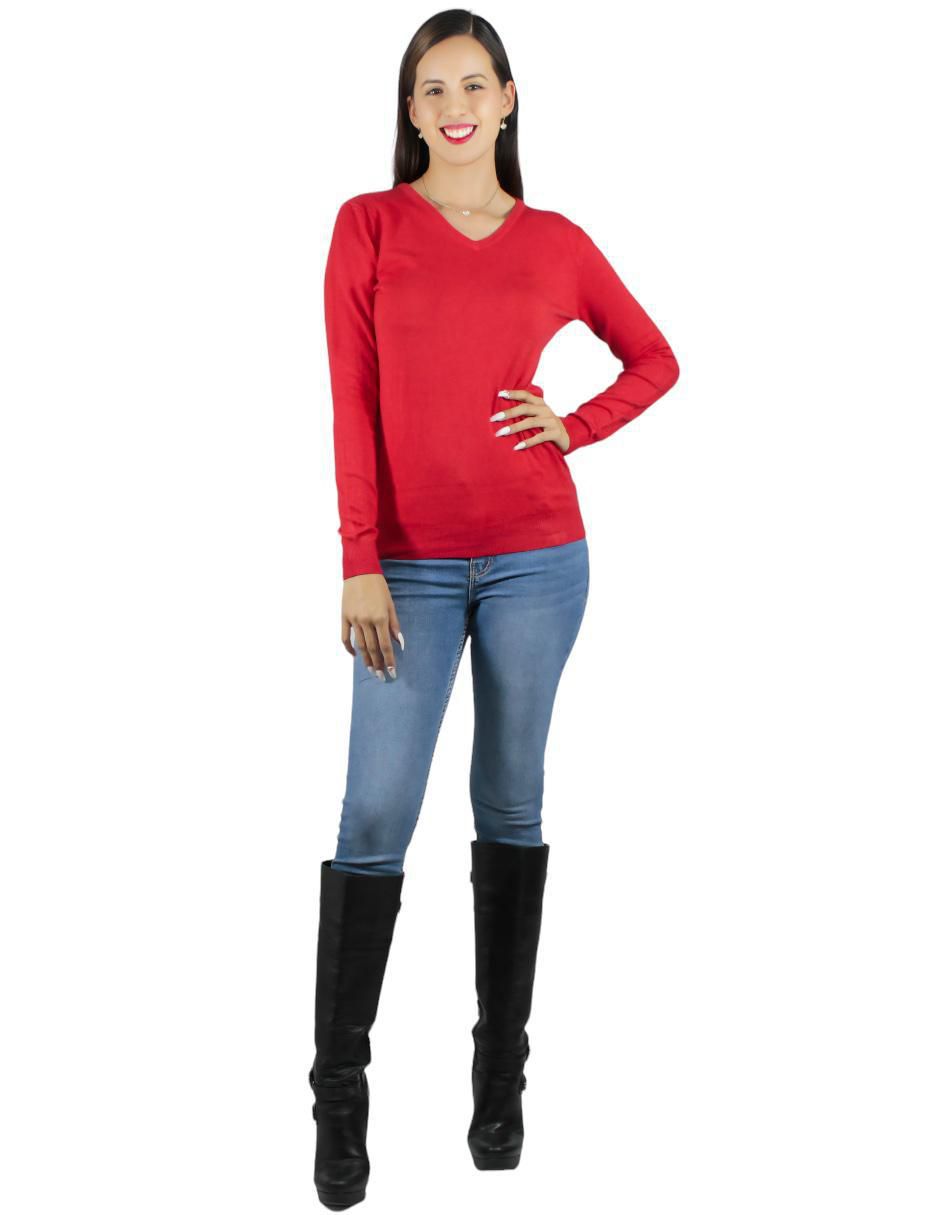 Suéter cuello v para mujer 2