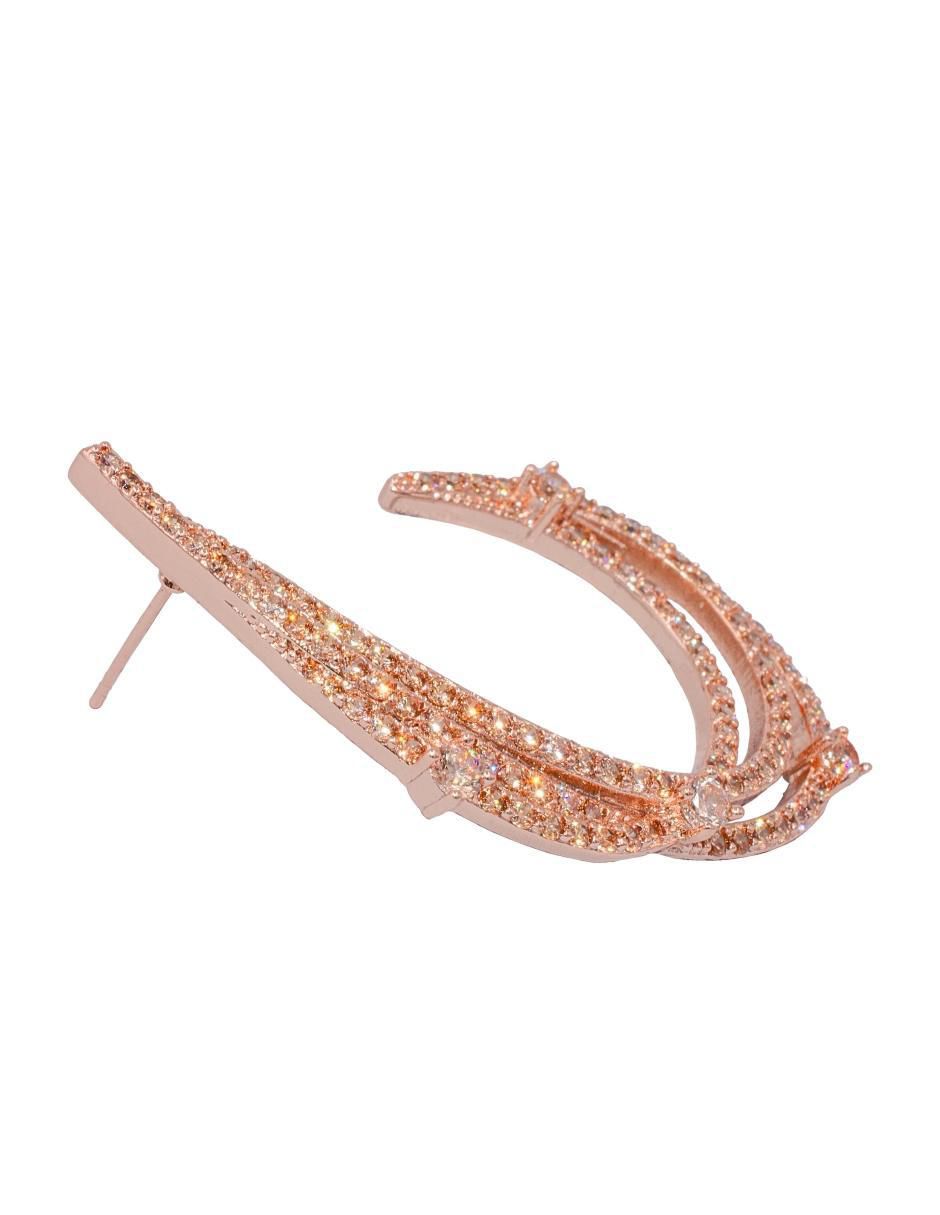 Aretes con acabado baño de oro rosa 2