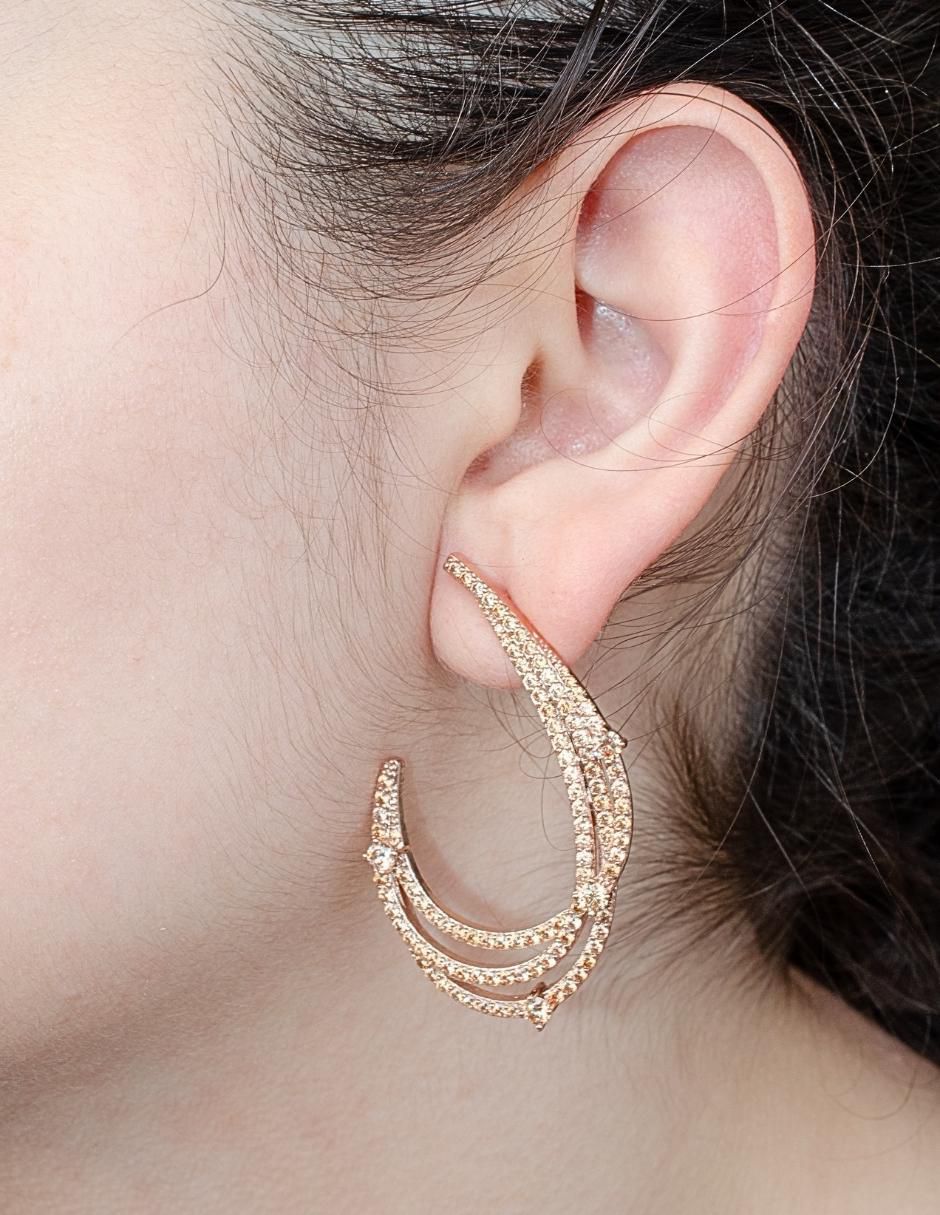 Aretes con acabado baño de oro rosa 5