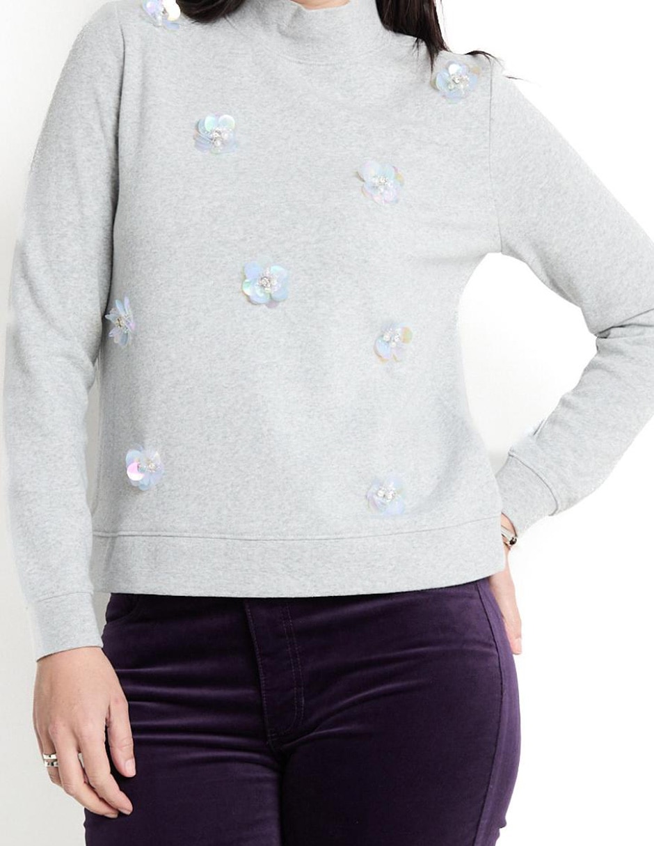 Playera manga larga cuello redondo para mujer 4