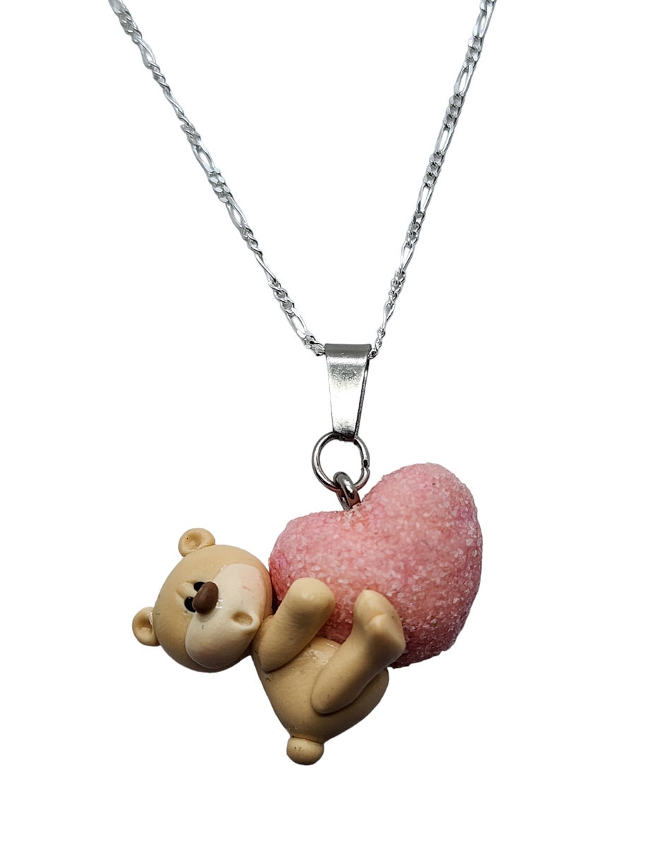 Collar de oso Animalitos Corazón de plata P 925 Collar de oso Animalitos Corazón de plata P 925