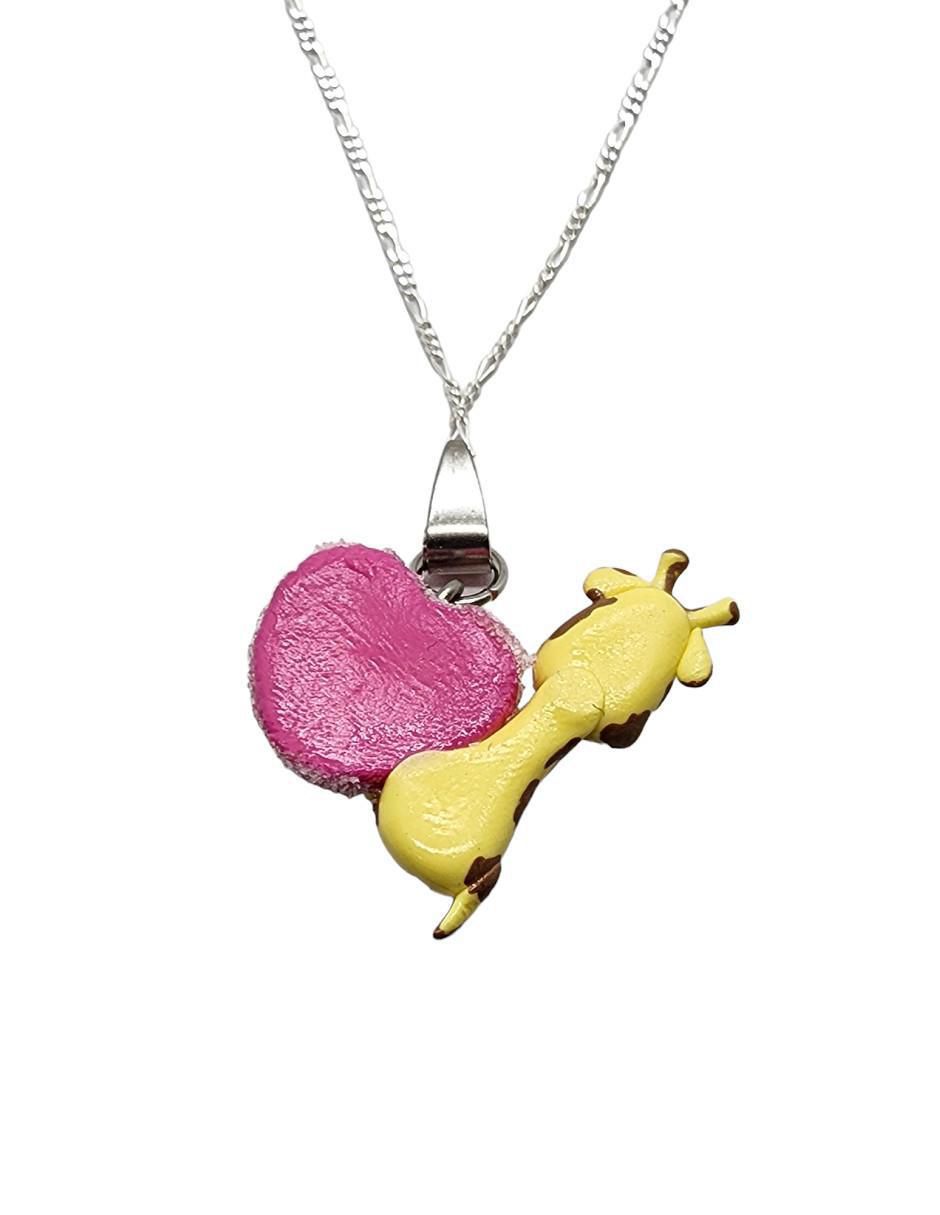 Collar de jirafa Animalitos Corazón de plata P 925