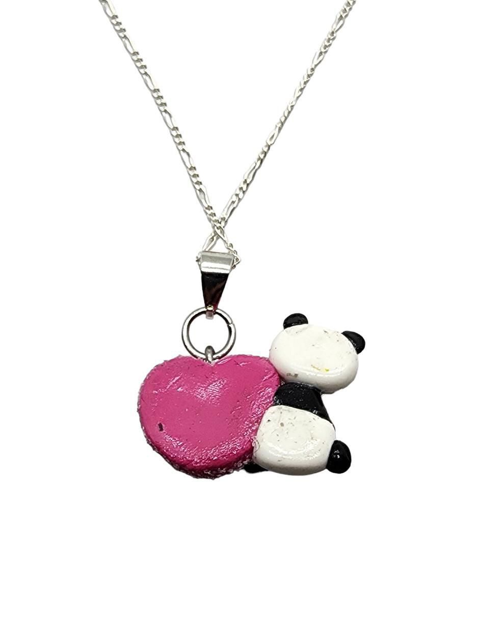 Collar de oso Animalitos Corazón de plata P 925