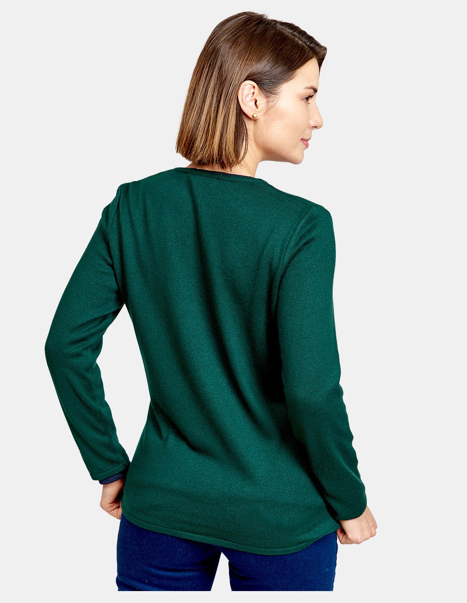 Suéter cuello redondo para mujer