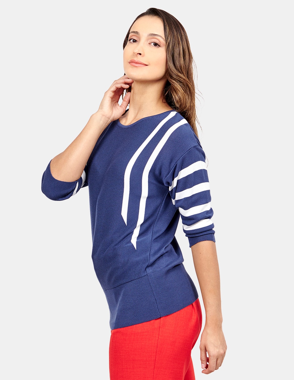 Blusa túnica manga 3/4 para mujer