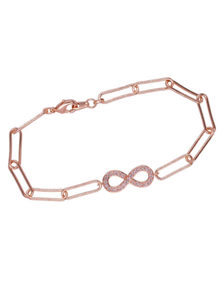 Pulsera con zirconia Infini acabado baño de oro rosa 18 K