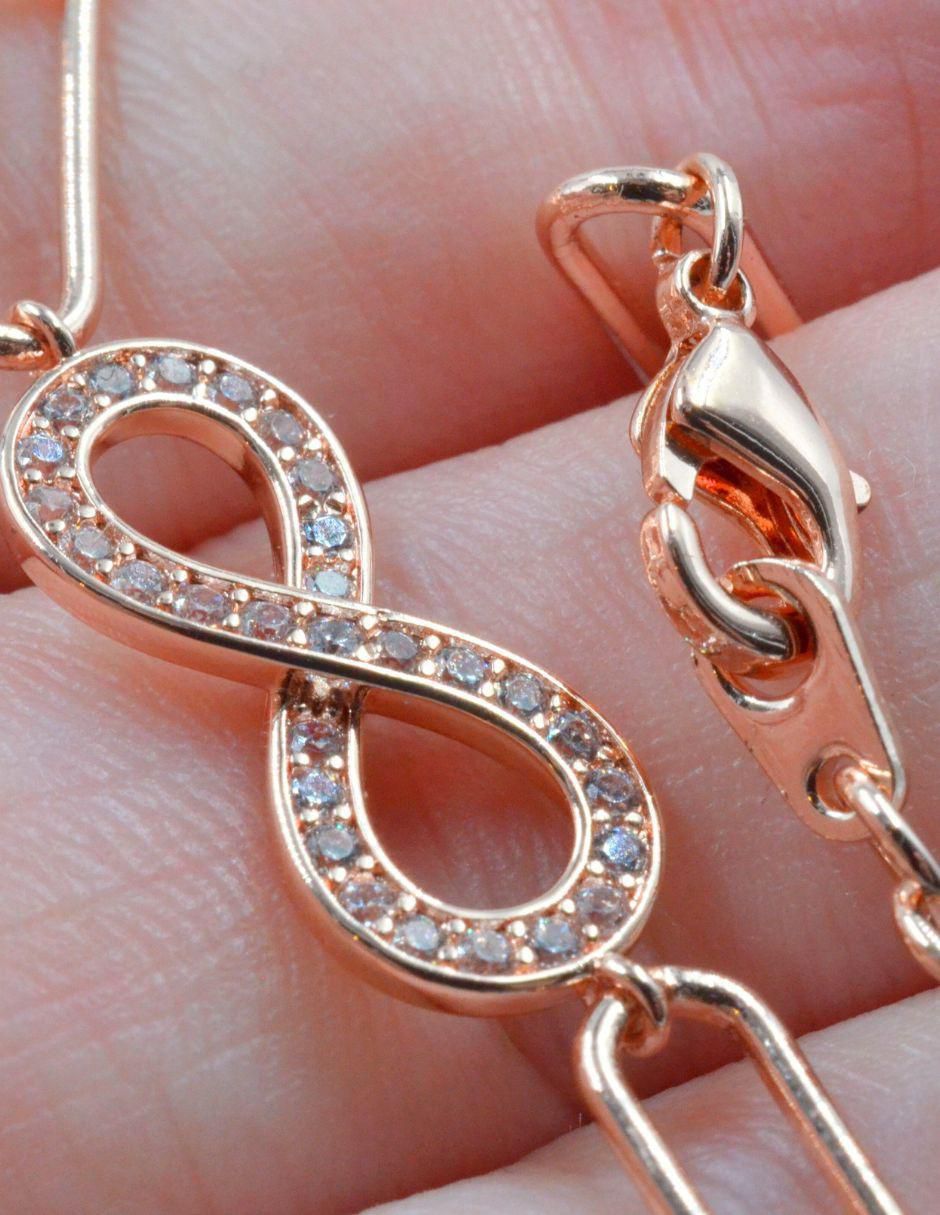 Pulsera con zirconia Infini acabado baño de oro rosa 18 K 5