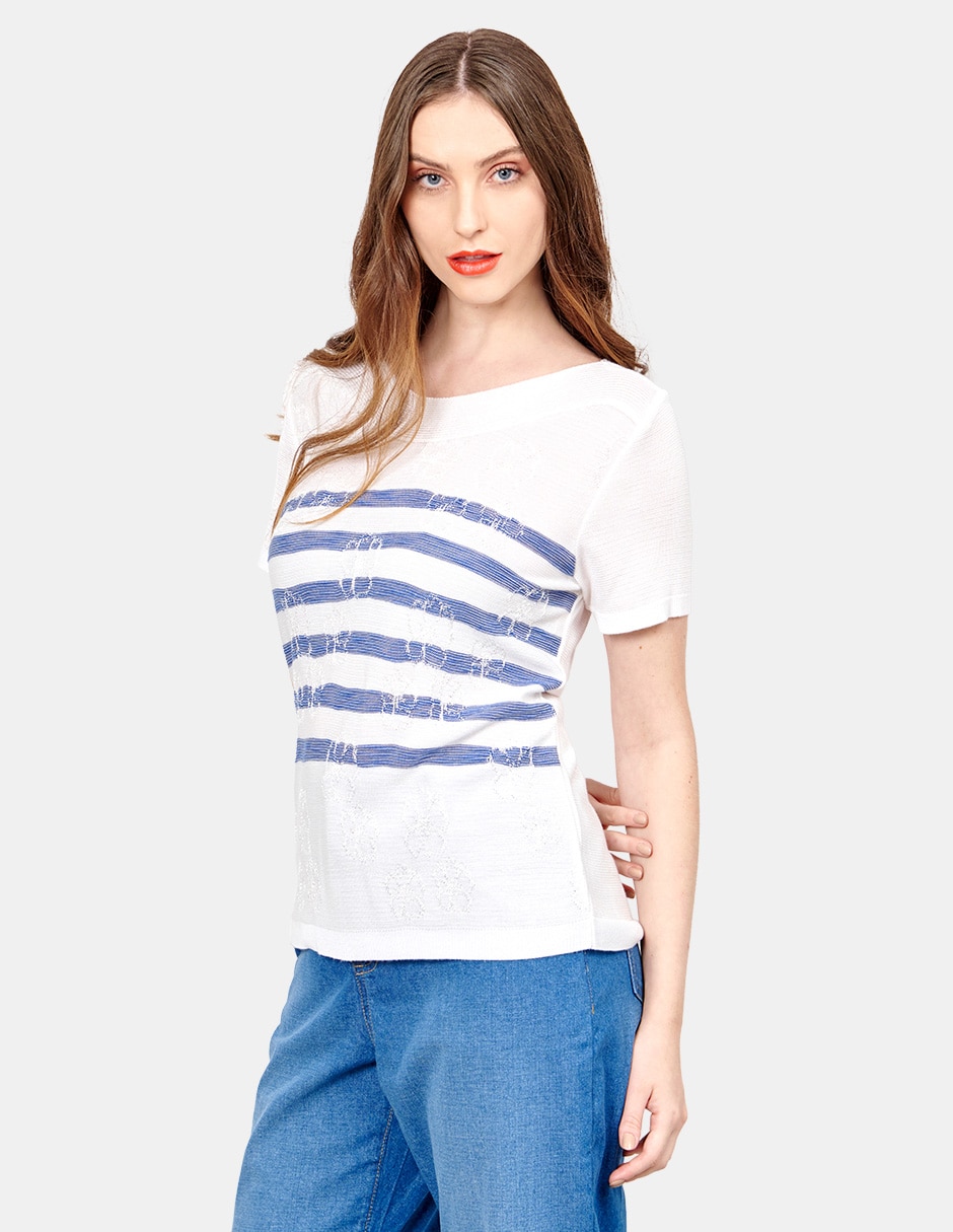 Blusa manga corta para mujer