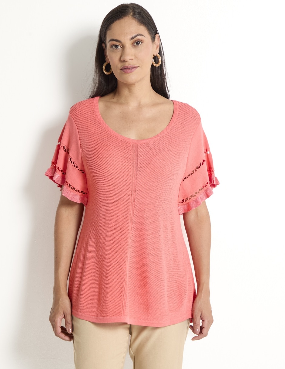 Suéter cuello redondo para mujer