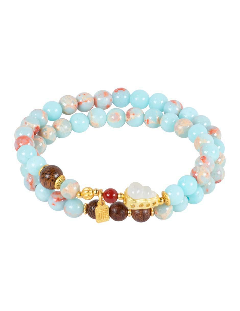 Pulsera con jade Shoushan Purifica acabado pulido