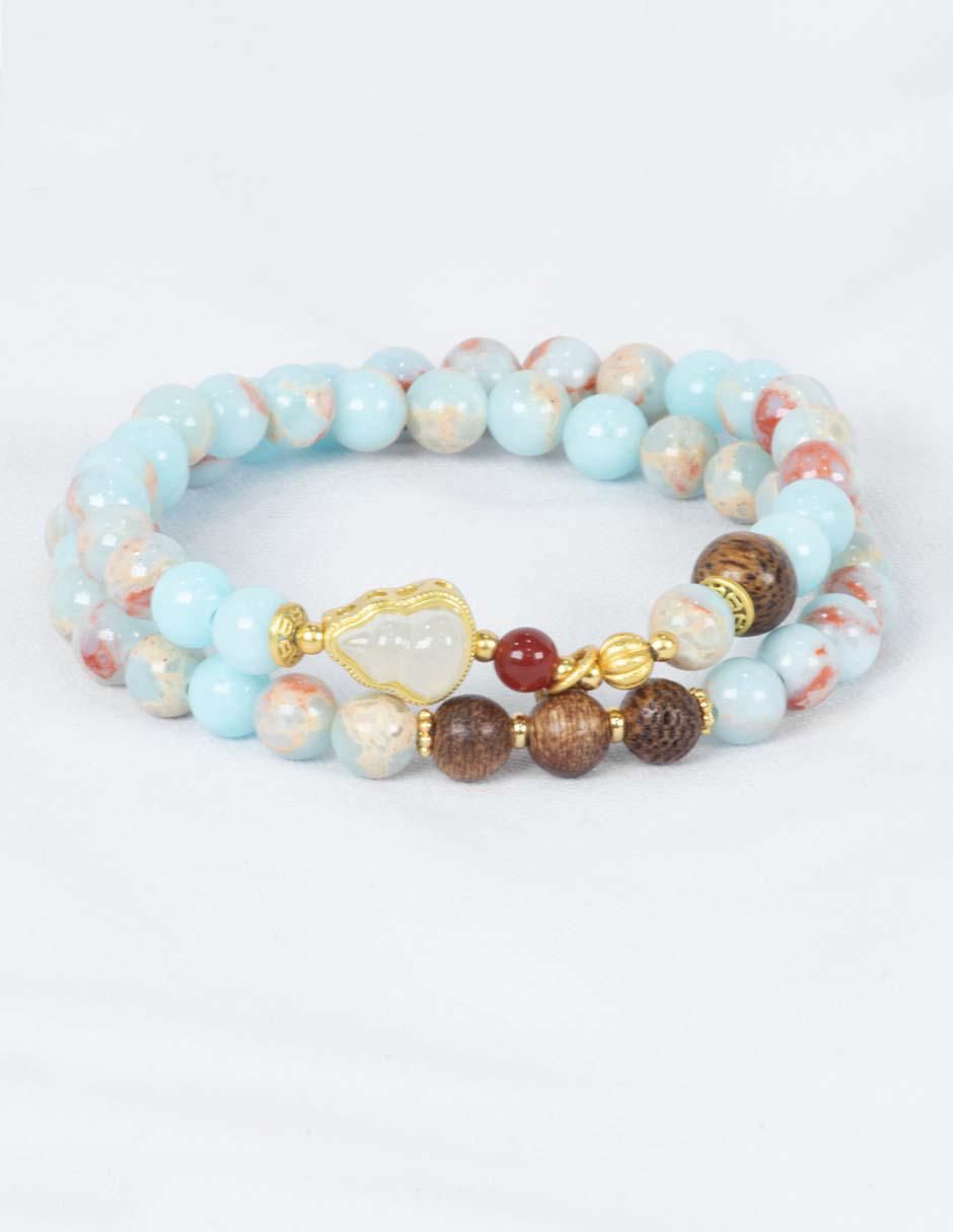 Pulsera con jade Shoushan Purifica acabado pulido 2