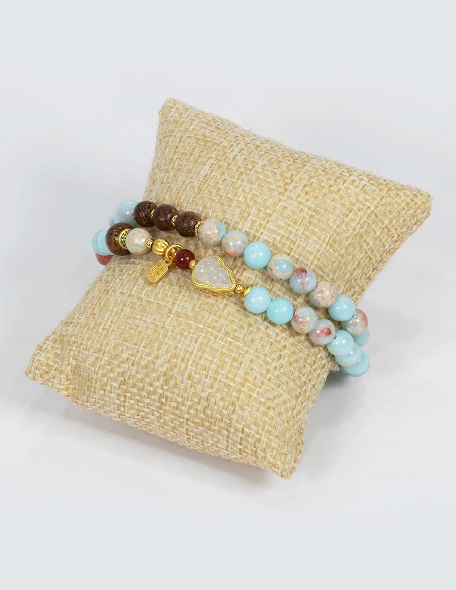 Pulsera con jade Shoushan Purifica acabado pulido 5