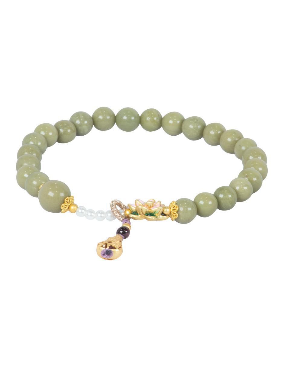 Pulsera con granate Perla Energía acabado pulido Pulsera con granate Perla Energía acabado pulido