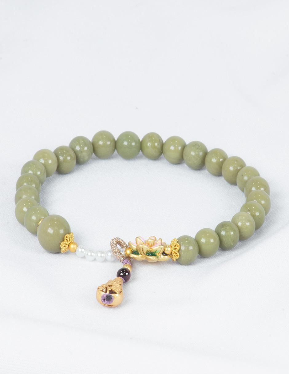 Pulsera con granate Perla Energía acabado pulido 2