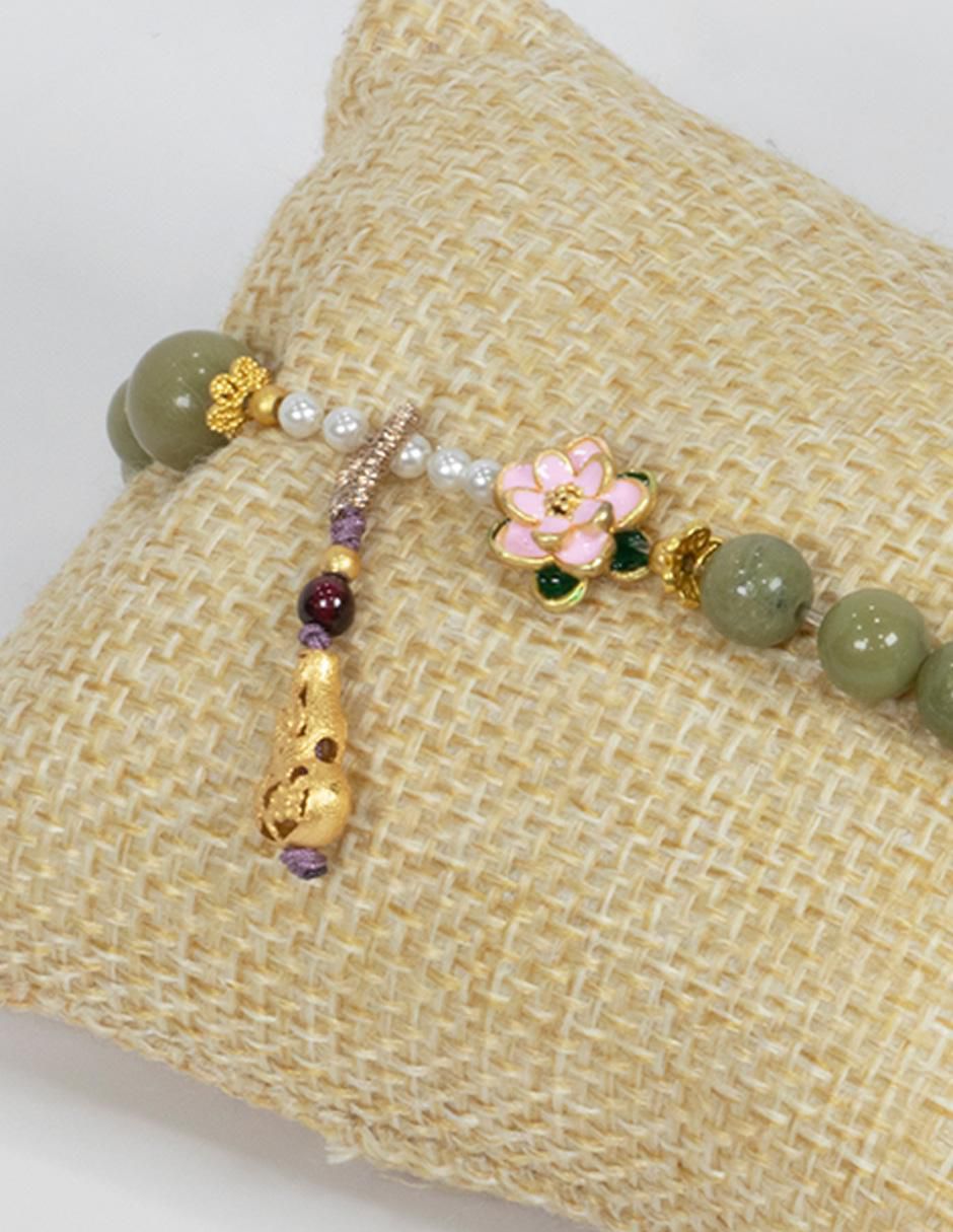 Pulsera con granate Perla Energía acabado pulido 4