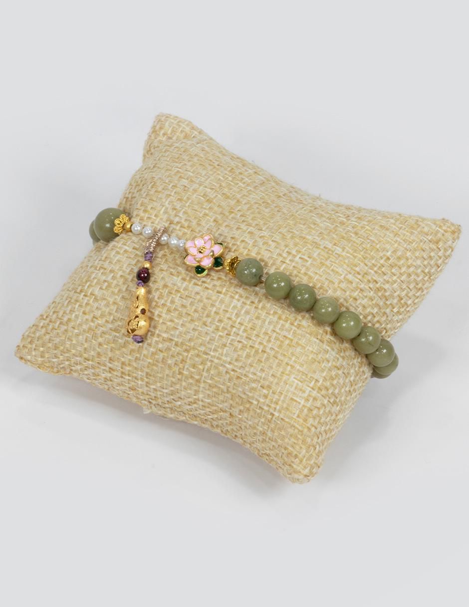 Pulsera con granate Perla Energía acabado pulido 5