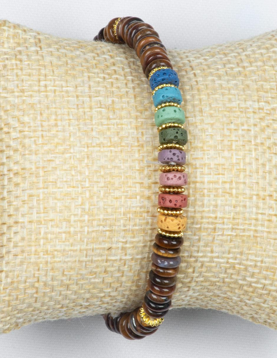 Pulsera con ojo de tigre Protección acabado brillante
