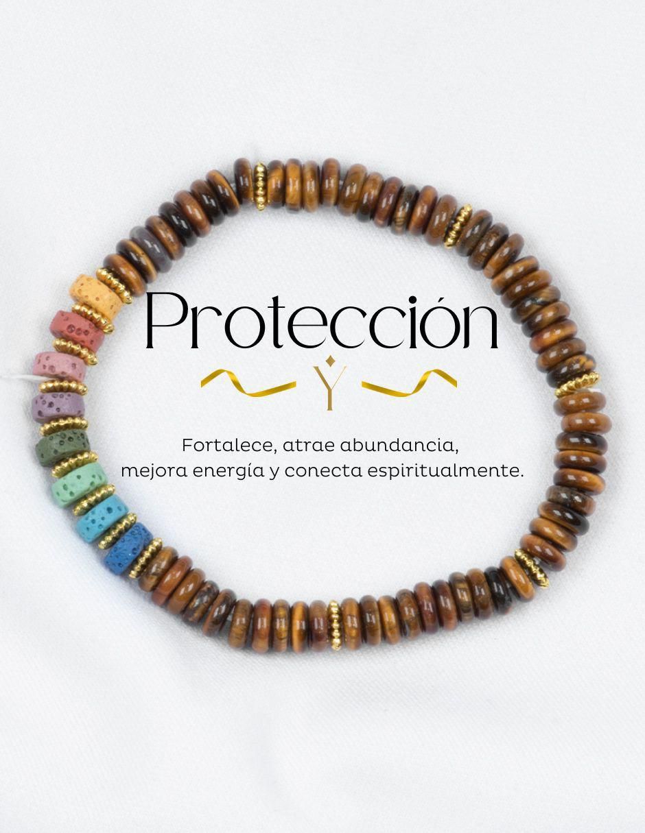 Pulsera con ojo de tigre Protección acabado brillante 7