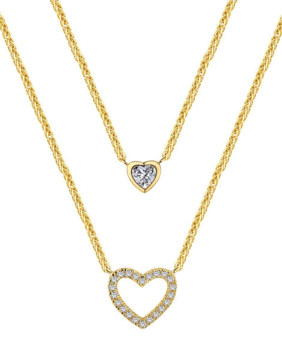 Collar corazón Rosse de plata P 925 con acabado baño de oro Collar corazón Rosse de plata P 925 con acabado baño de oro