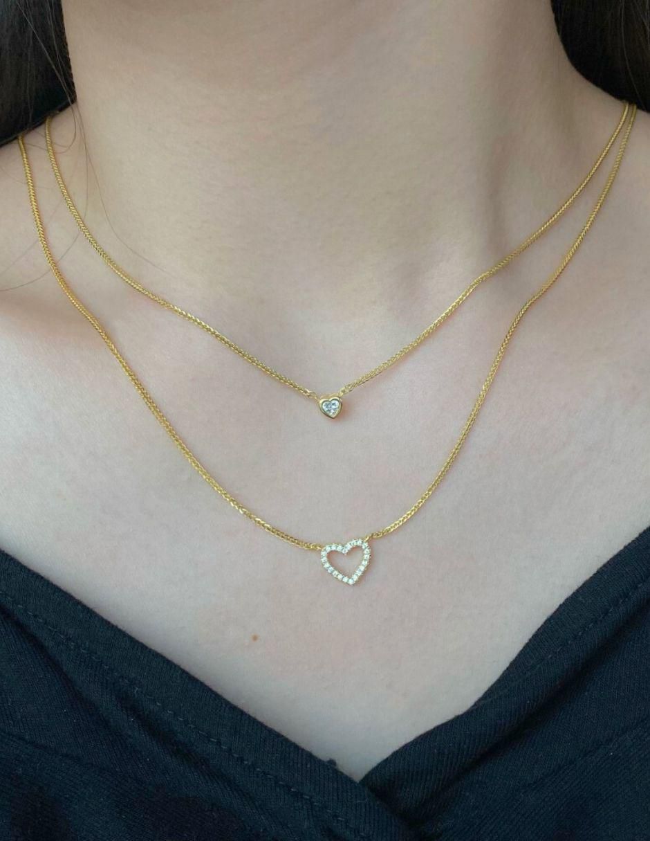 Collar corazón Rosse de plata P 925 con acabado baño de oro 2