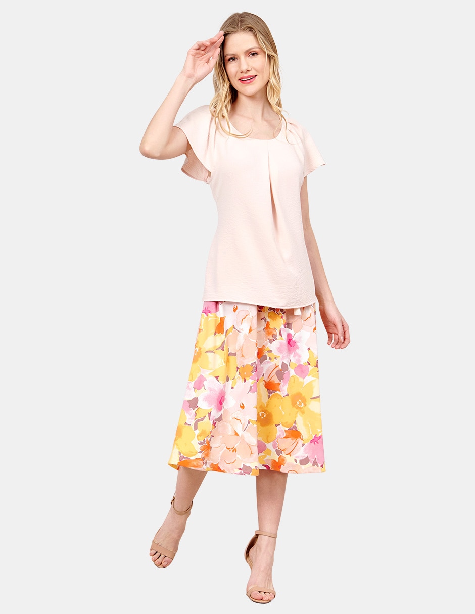 Blusa manga corta para mujer