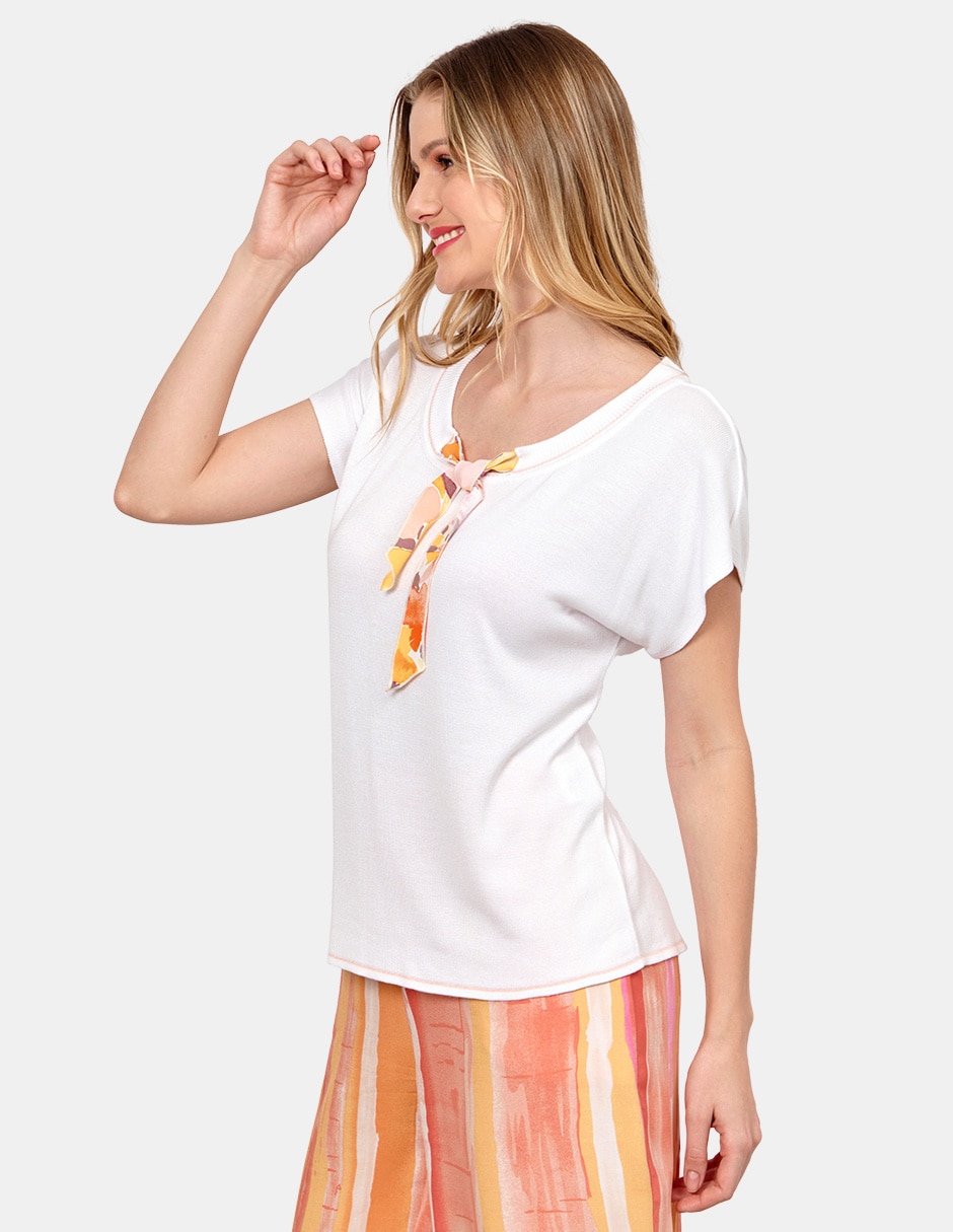 Blusa manga corta para mujer