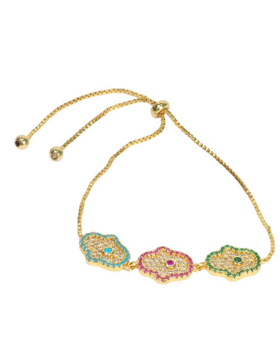 Pulsera con zirconia Lulu acabado baño de oro 14 K Pulsera con zirconia Lulu acabado baño de oro 14 K