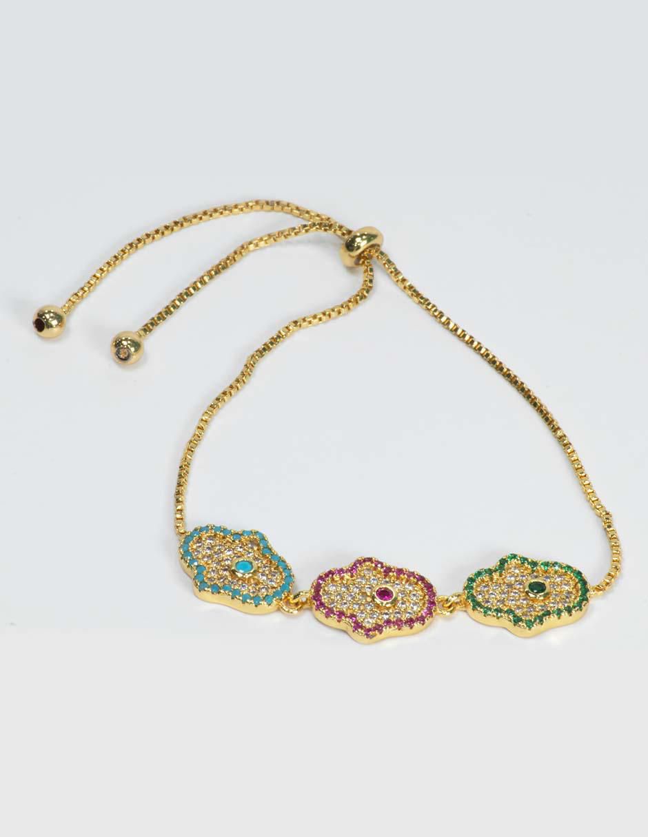 Pulsera con zirconia Lulu acabado baño de oro 14 K 2