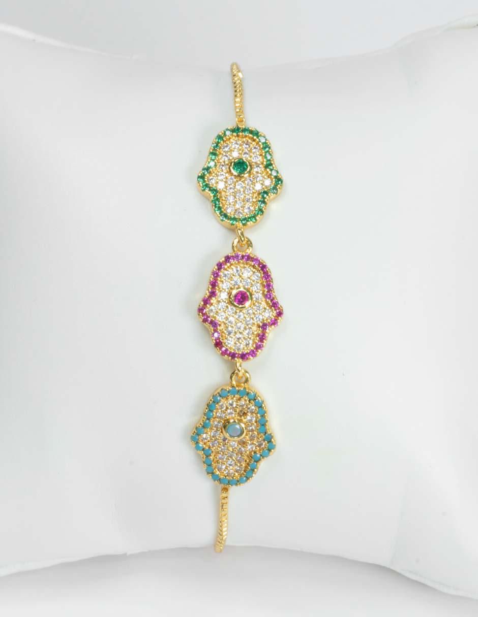 Pulsera con zirconia Lulu acabado baño de oro 14 K 3