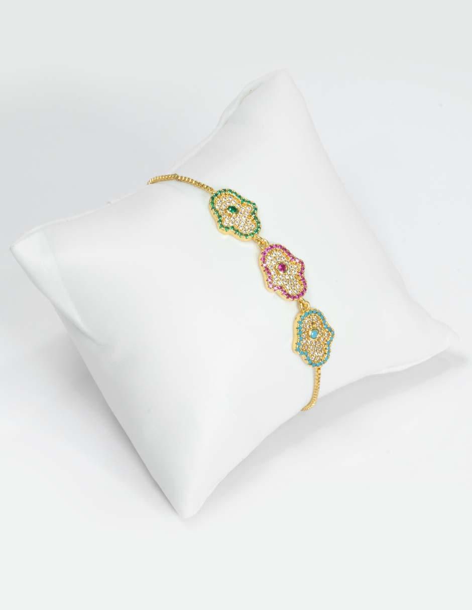 Pulsera con zirconia Lulu acabado baño de oro 14 K 4