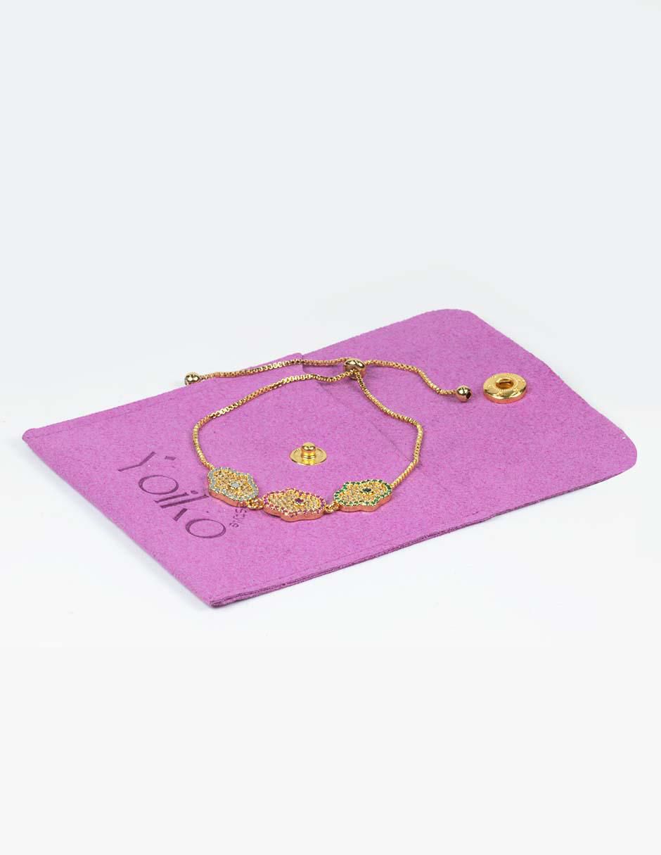 Pulsera con zirconia Lulu acabado baño de oro 14 K 6