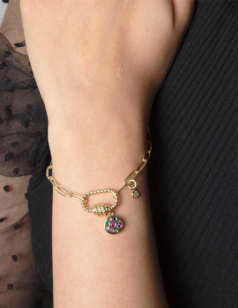 Pulsera con zirconia Iris acabado baño de oro 14 K 3