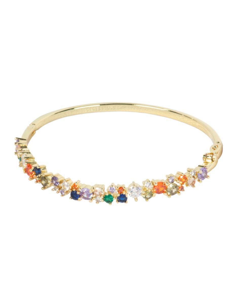 Brazalete con zirconia Emma acabado baño de oro