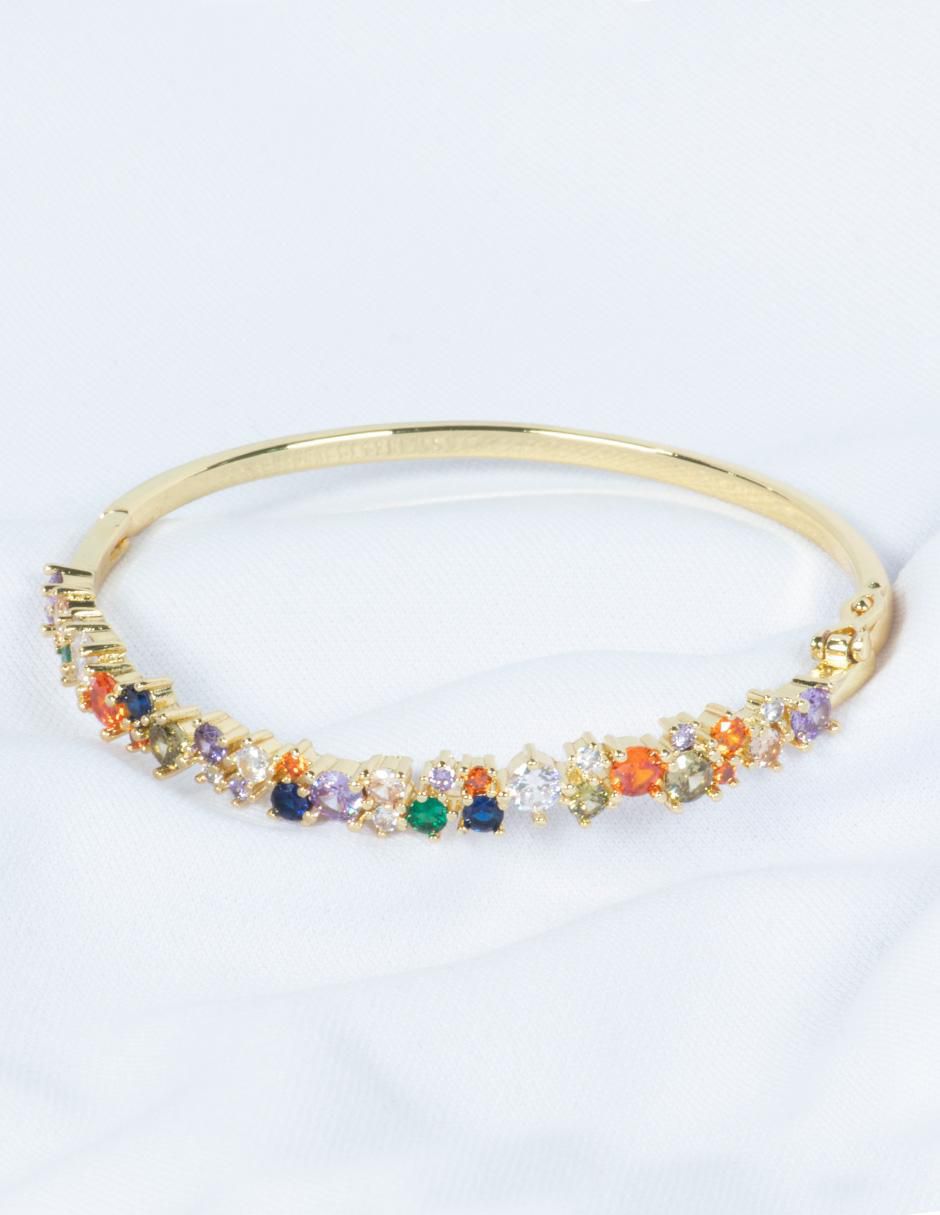 Brazalete con zirconia Emma acabado baño de oro 3