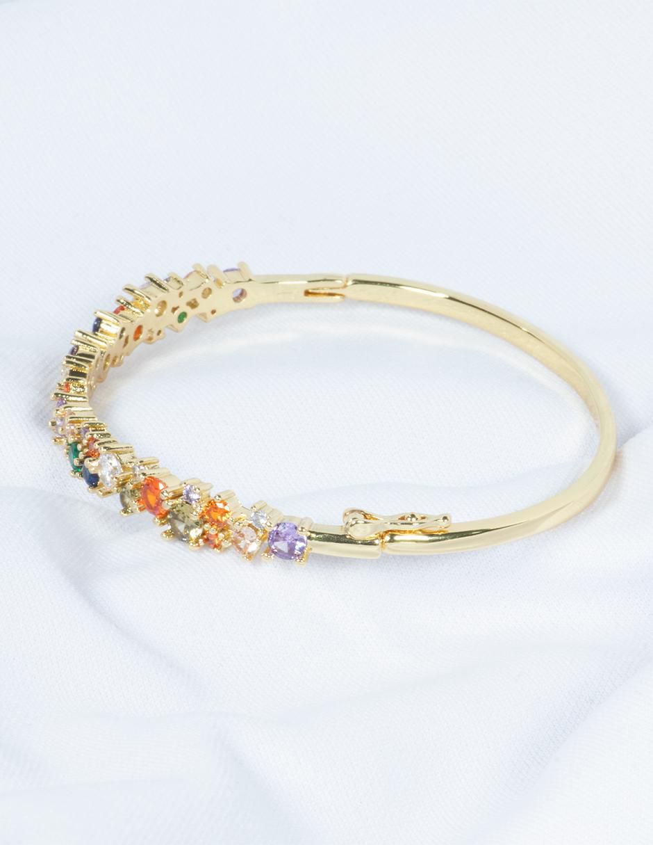 Brazalete con zirconia Emma acabado baño de oro 4
