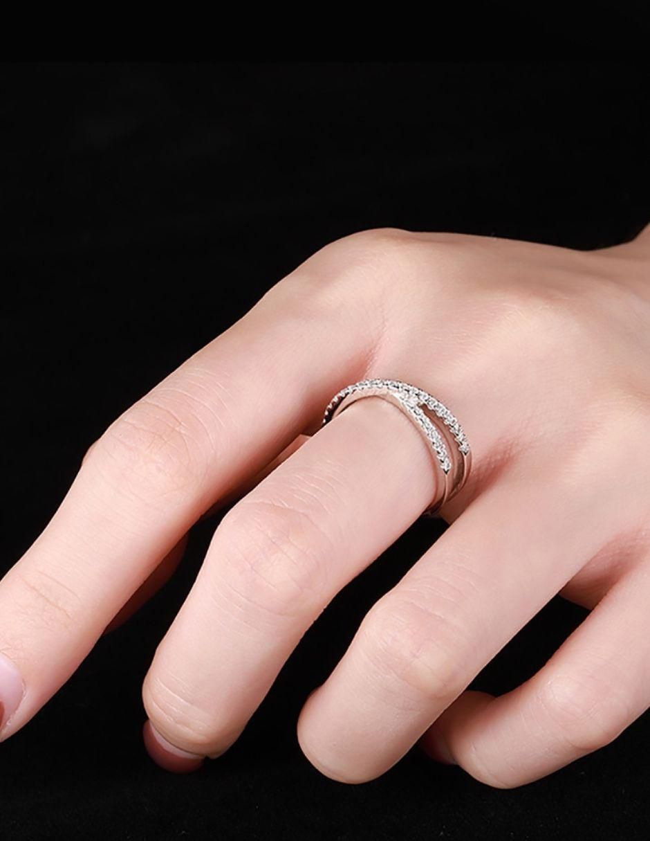 Anillo de infinito Gen de plata zirconia brillante
