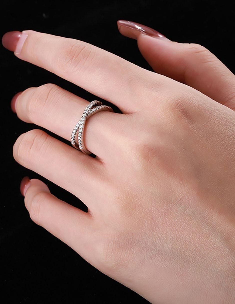Anillo de infinito Gen de plata zirconia brillante