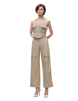Conjunto Cargo de gabardina para mujer 2 piezas