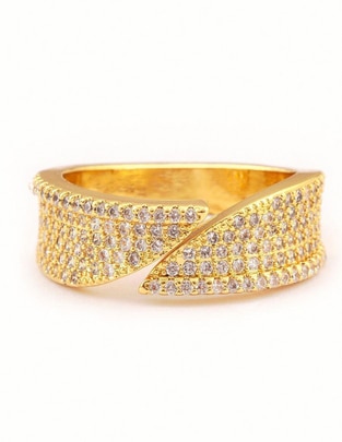 Anillo Daniela 14 k zirconia baño de oro