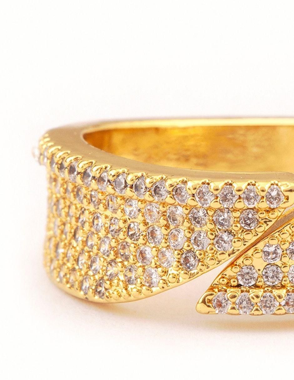 Anillo Daniela 14 k zirconia baño de oro 4