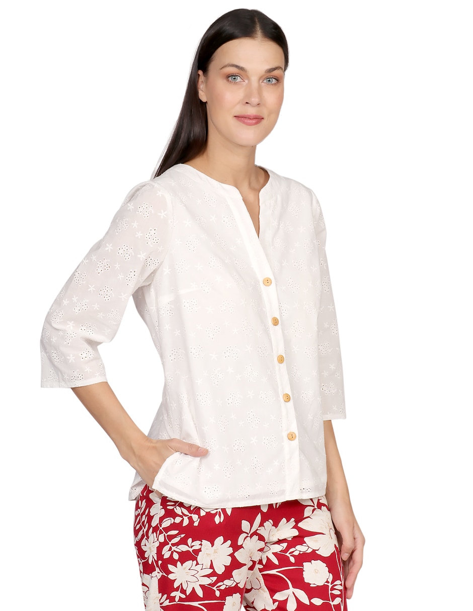 Blusa Morethanangels manga larga para mujer